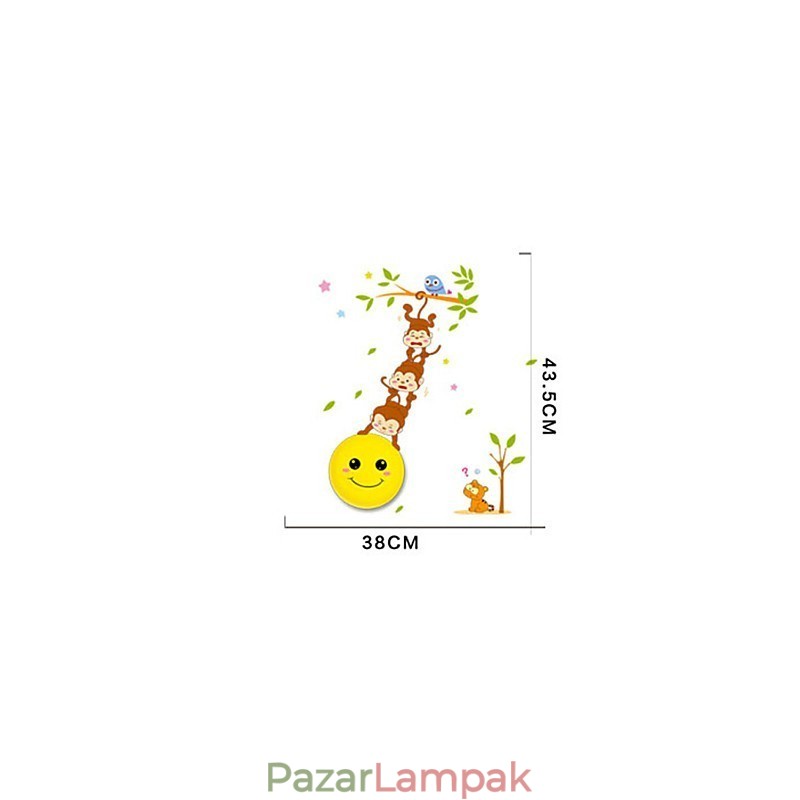Fali matricák Monkeys Fényaktivált intelligens indukciós smetope díszítő fali lámpa