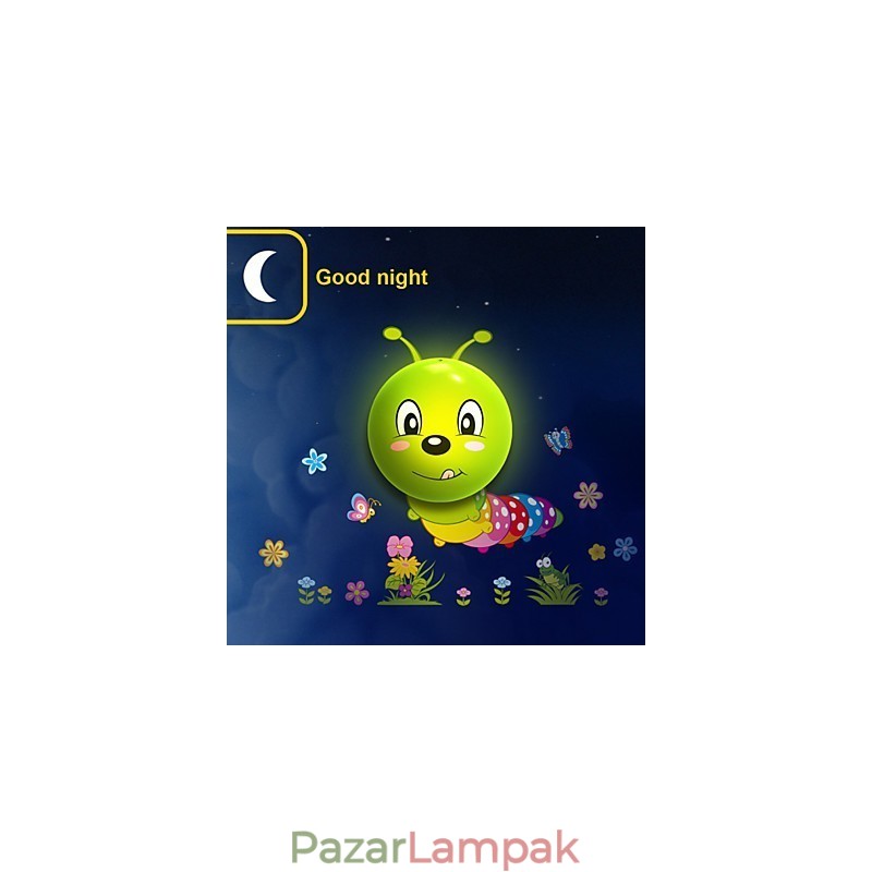 Caterpillar magas hőmérsékletnek ellenálló műanyag fény és 10 C-on eltávolítható a kreatív 3D tapéta fali lámpa