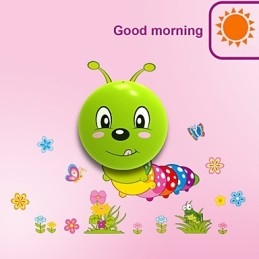 Caterpillar magas hőmérsékletnek ellenálló műanyag fény és 10 C-on eltávolítható a kreatív 3D tapéta fali lámpa