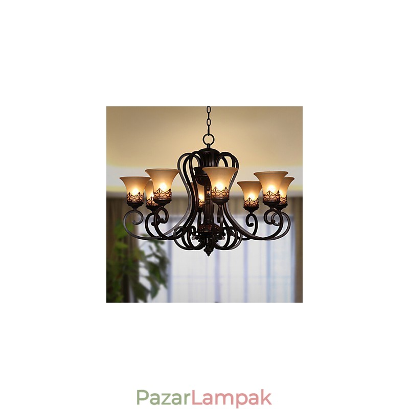 Csillár Függeszték 8 Lights Vintage Country Island fém+üveg