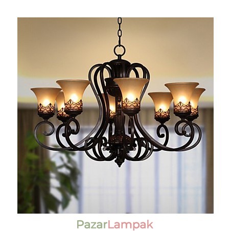 Csillár Függeszték 8 Lights Vintage Country Island fém+üveg Csillár Függeszték 8 Lights Vintage Country Island fém+üveg