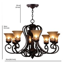 Csillár Függeszték 8 Lights Vintage Country Island fém+üveg