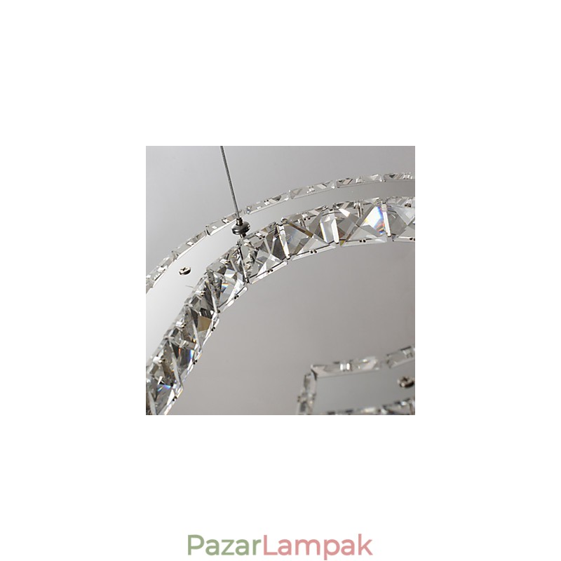 Modern, modern kristály króm fém függőlámpa