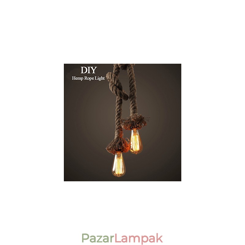 1 Light DIY Art kender kötél Könnyű kreatív kender kötélcsillár