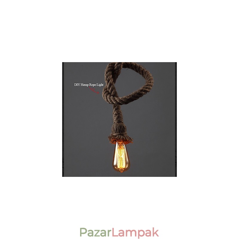 1 Light DIY Art kender kötél Könnyű kreatív kender kötélcsillár