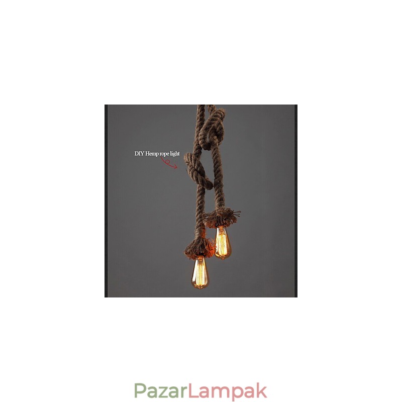 1 Light DIY Art kender kötél Könnyű kreatív kender kötélcsillár