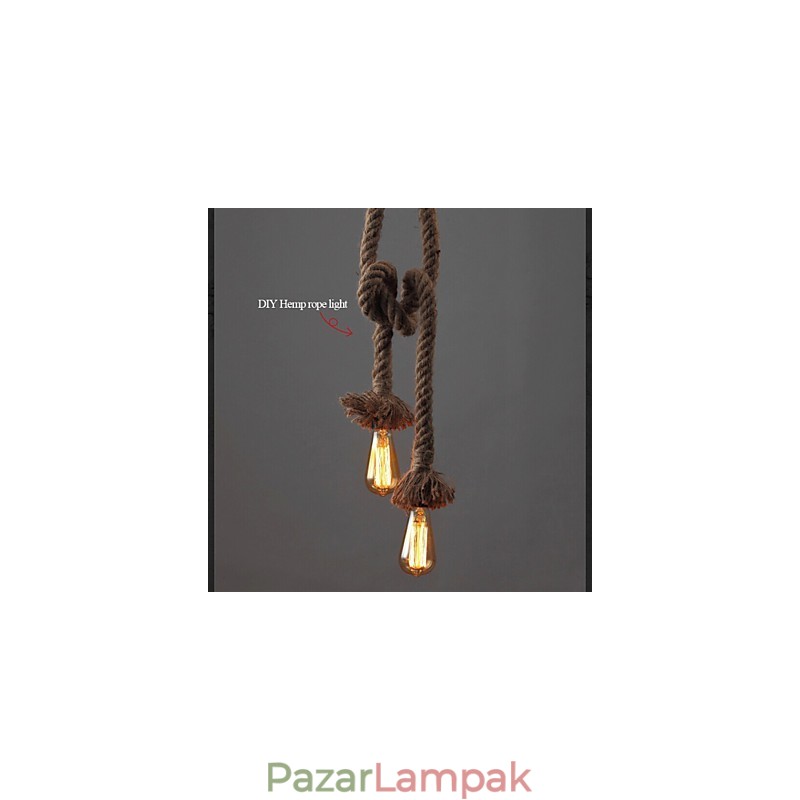 1 Light DIY Art kender kötél Könnyű kreatív kender kötélcsillár