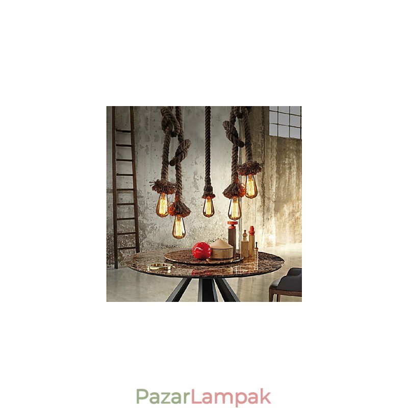 1 Light DIY Art kender kötél Könnyű kreatív kender kötélcsillár