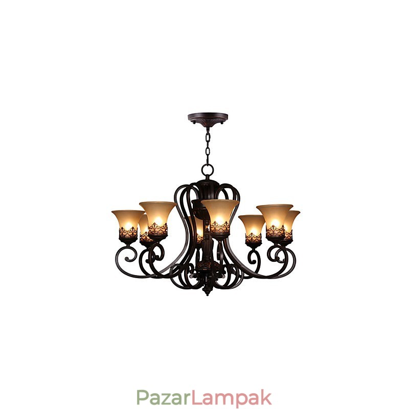 Csillár Függeszték 8 Lights Vintage Country Island fém+üveg