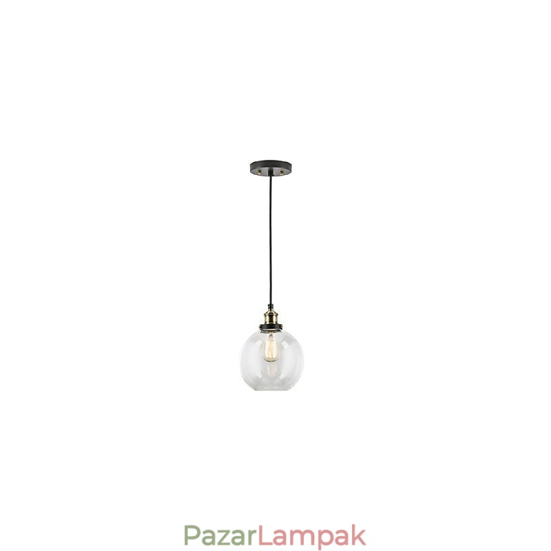Ipari gyári függőlámpa Antik sárgaréz, egy világítótestű üvegernyős Cafe függőlámpa
