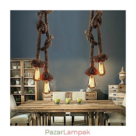 Pendant Lights 2 Lights Az ipari szél az ősi módszereket helyreállító a kávézópult kreatív csepplámpája