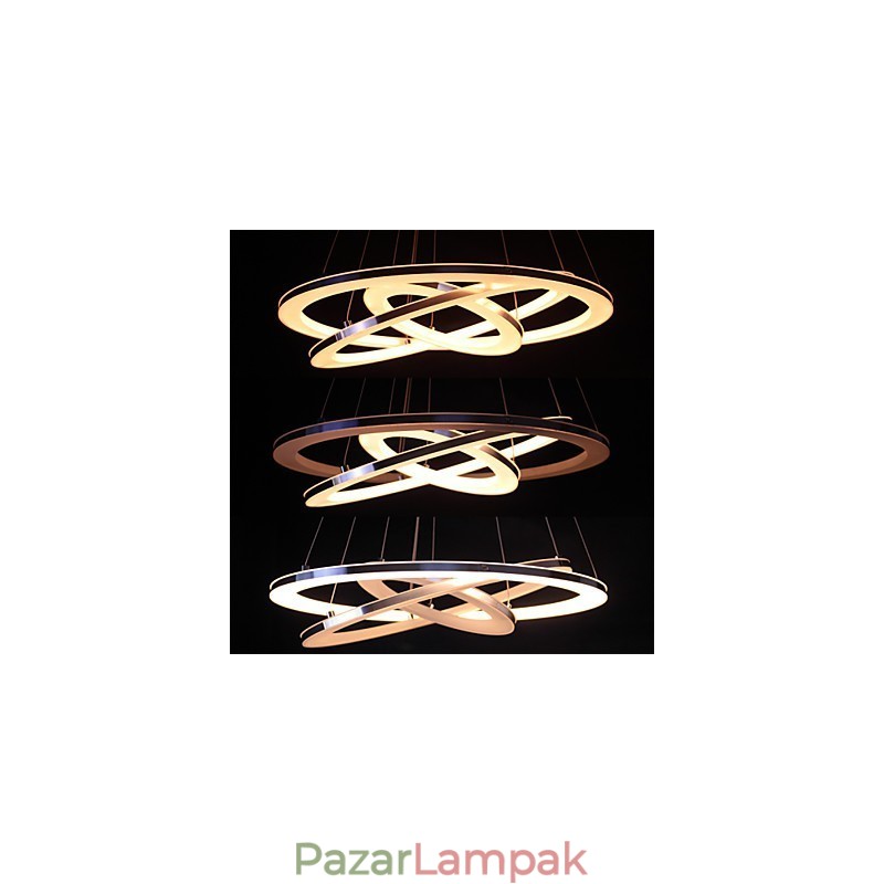 Modern függőlámpa 3 gyűrűs akril függőlámpa