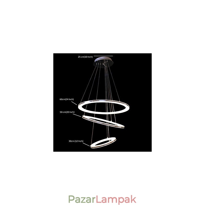 Modern függőlámpa 3 gyűrűs akril függőlámpa