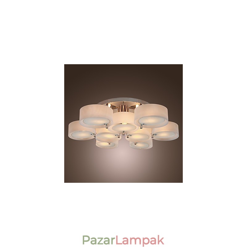 Modern, modern króm fém csillár süllyesztett rögzítés