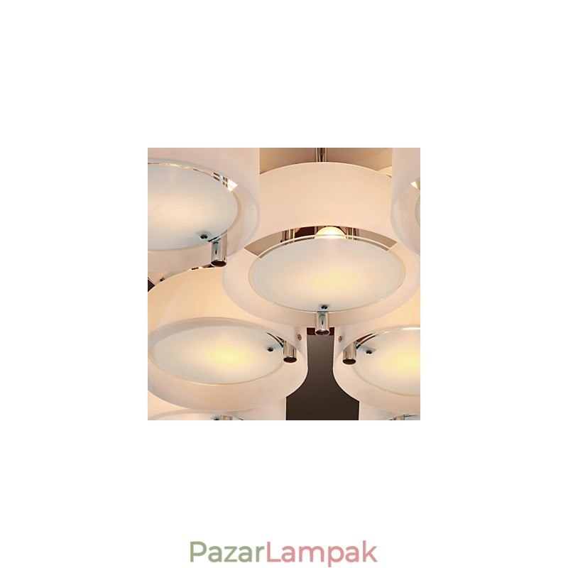 Modern, modern króm fém csillár süllyesztett rögzítés