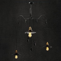 Vintage Pully Pendant Light 3 Island Foyer Metal+ Galss belső árnyékoló