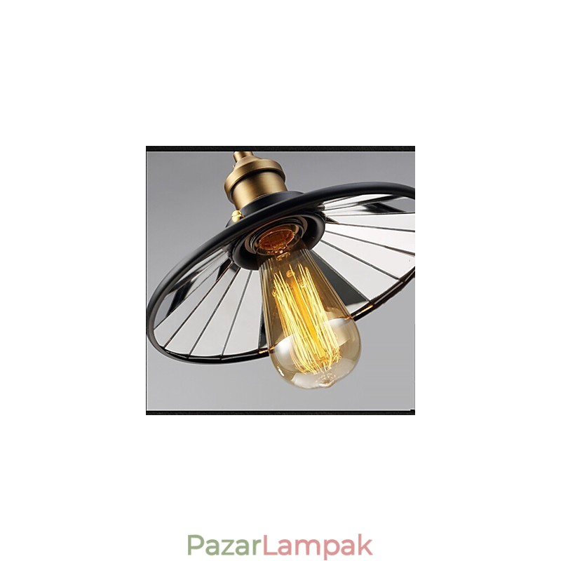 Vintage Pully Pendant Light 3 Island Foyer Metal+ Galss belső árnyékoló