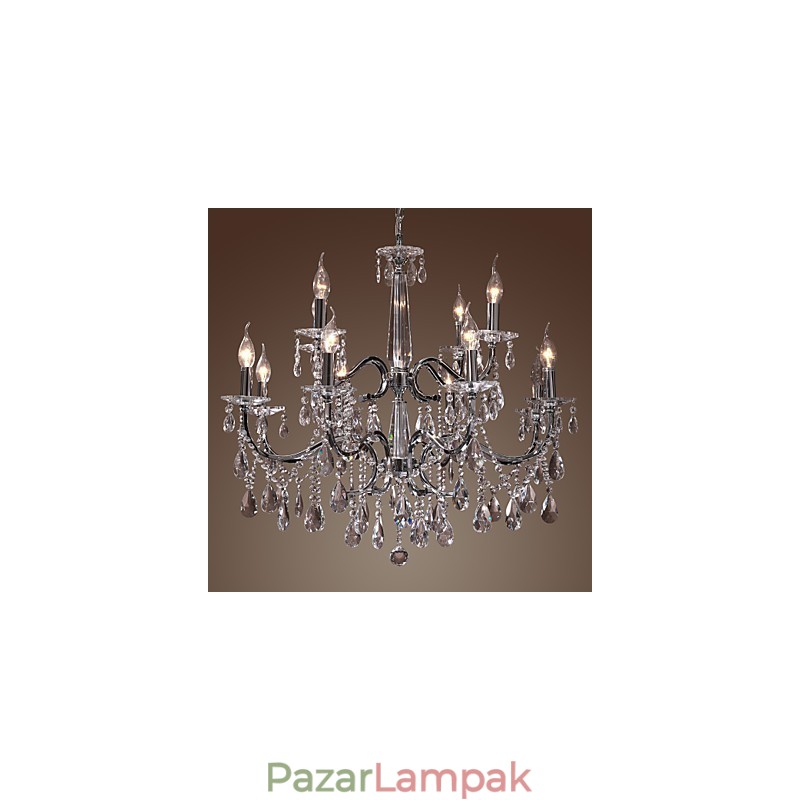 Csillár Crystal Modern 2 szintes Living 12 Lights