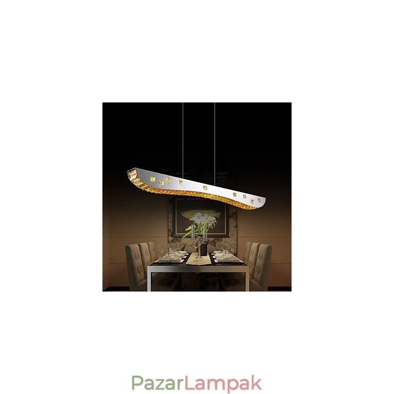 Crystal függőlámpa Krómozott fém függőlámpa borostyán vagy átlátszó kristály