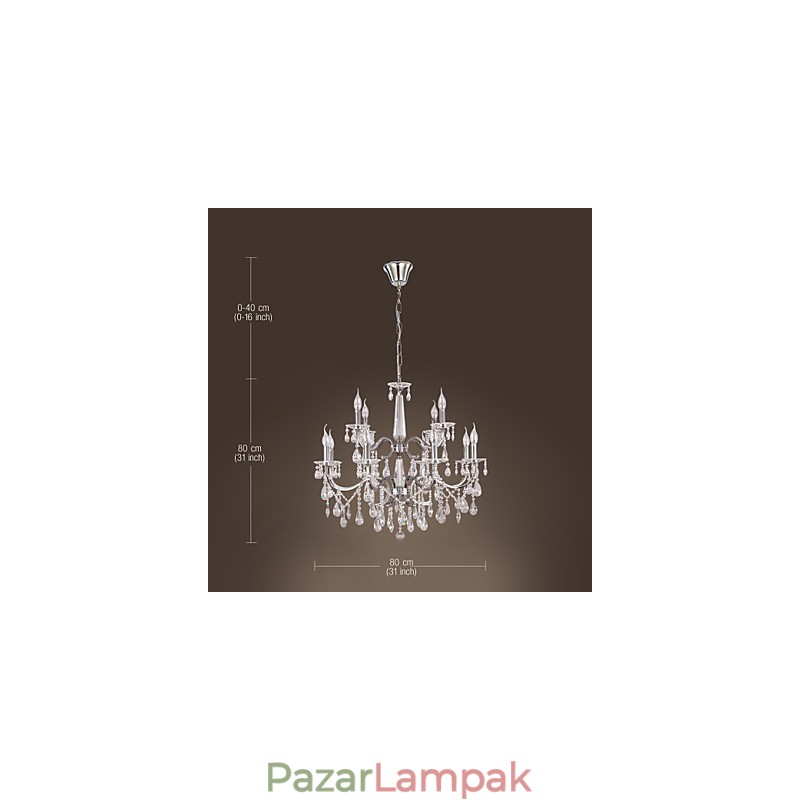 Csillár Crystal Modern 2 szintes Living 12 Lights