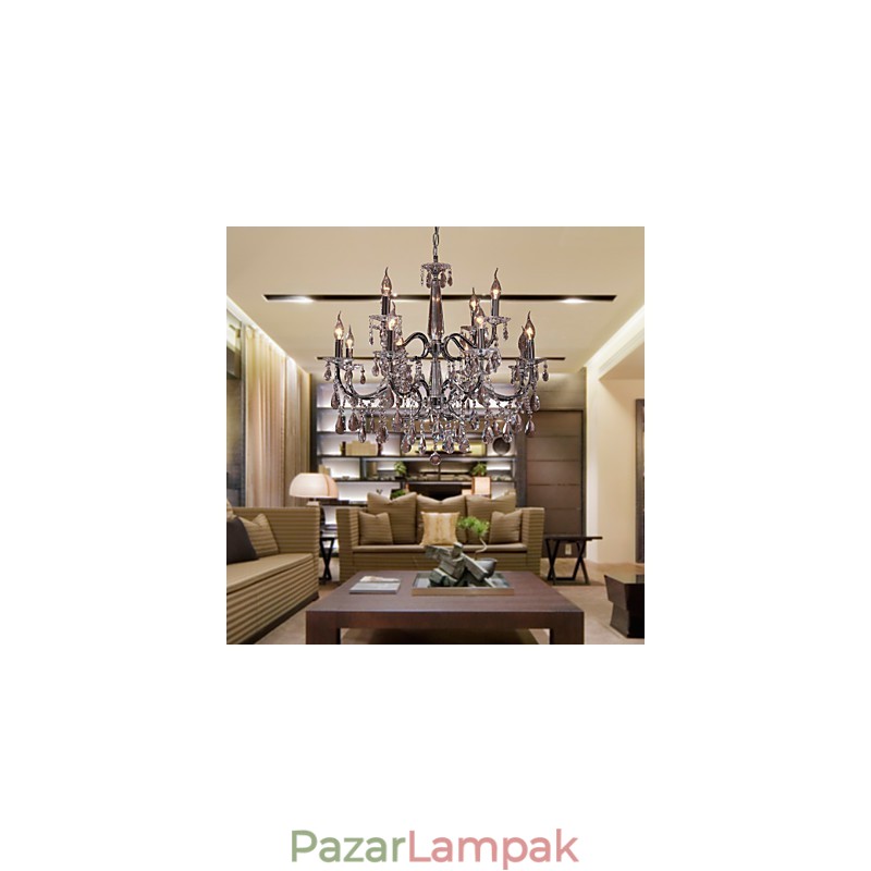 Csillár Crystal Modern 2 szintes Living 12 Lights