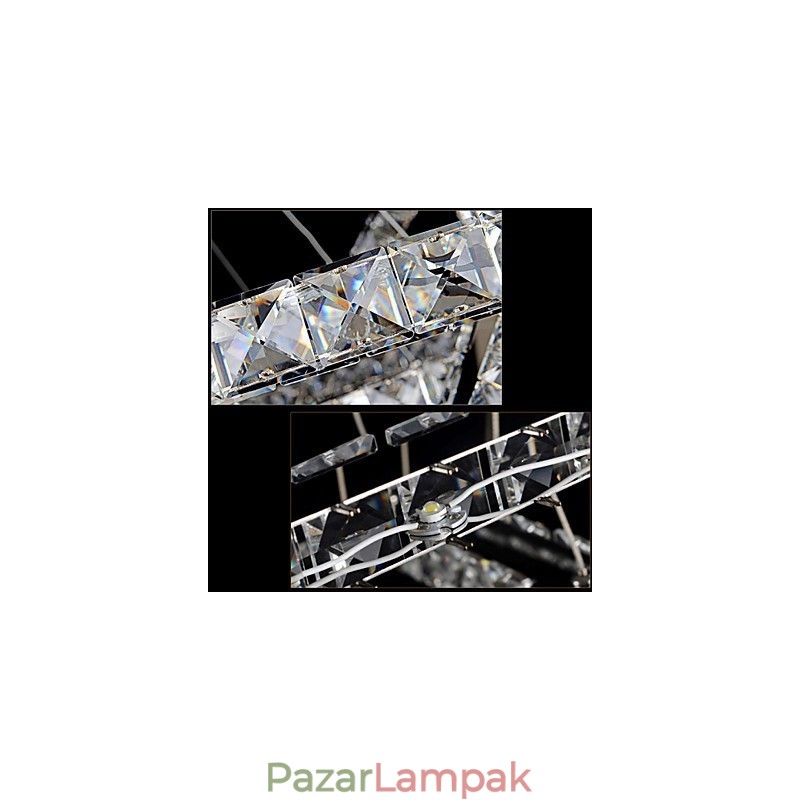 Kristály függőlámpa mennyezeti világítás átlátszó kristály kerek 4 gyűrűs 40cm 60cm 80cm forrás lámpatestek