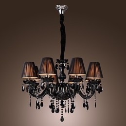 Csillár Luxus Modern Fekete Crystal Living 8 Lights
