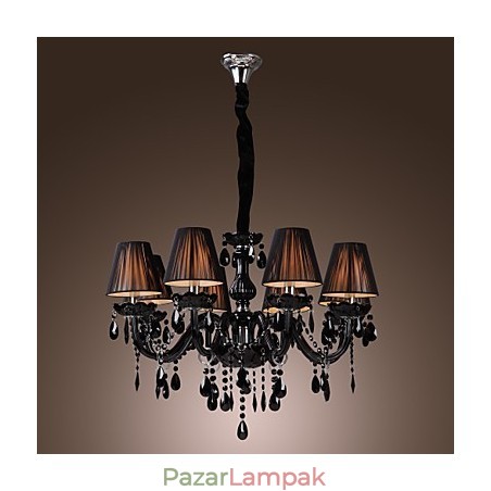 Csillár Luxus Modern Fekete Crystal Living 8 Lights Csillár Luxus Modern Fekete Crystal Living 8 Lights