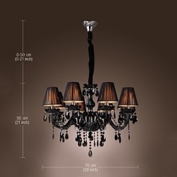 Csillár Luxus Modern Fekete Crystal Living 8 Lights