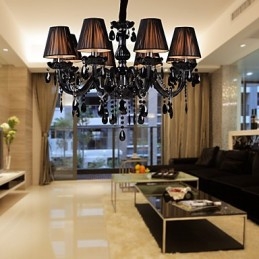 Csillár Luxus Modern Fekete Crystal Living 8 Lights