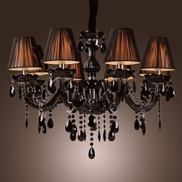 Csillár Luxus Modern Fekete Crystal Living 8 Lights