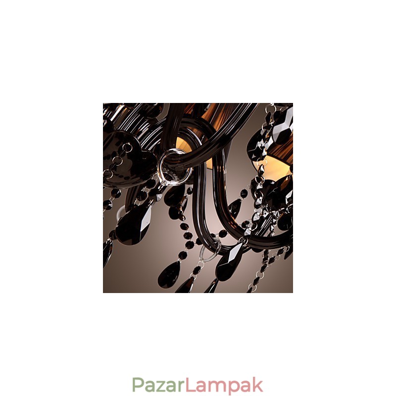 Csillár Luxus Modern Fekete Crystal Living 8 Lights