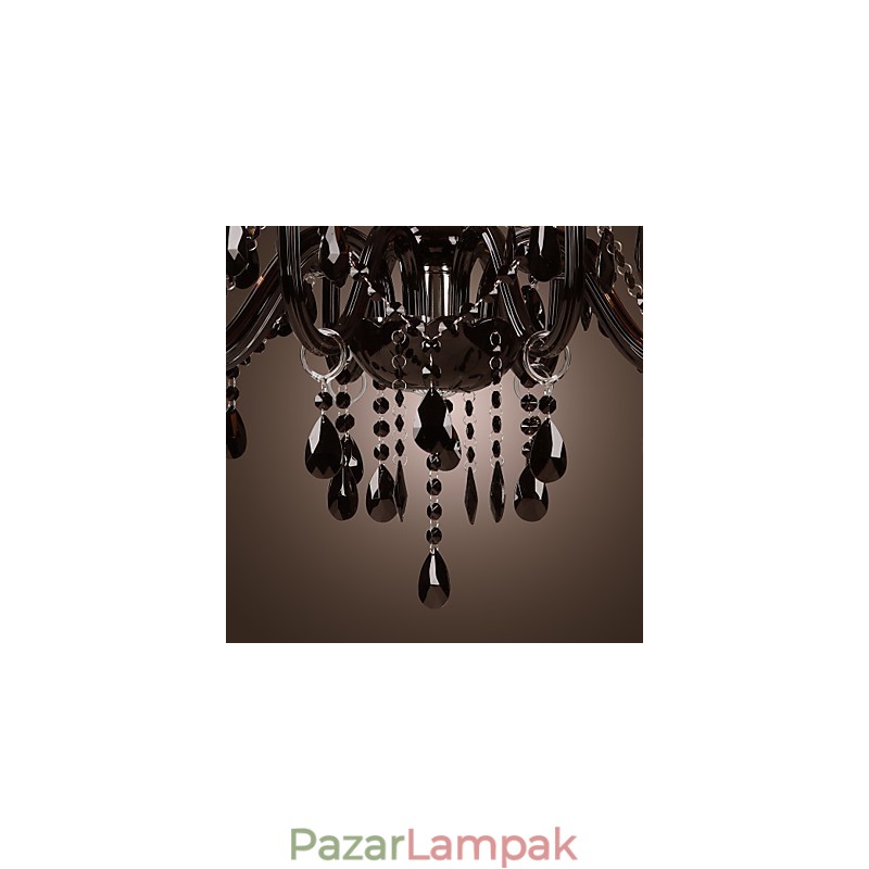 Csillár Luxus Modern Fekete Crystal Living 8 Lights