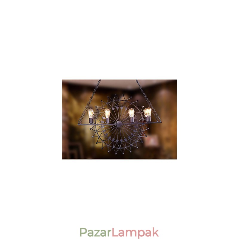Ipari stílusú felhőkarcoló kerékfüggő lámpa