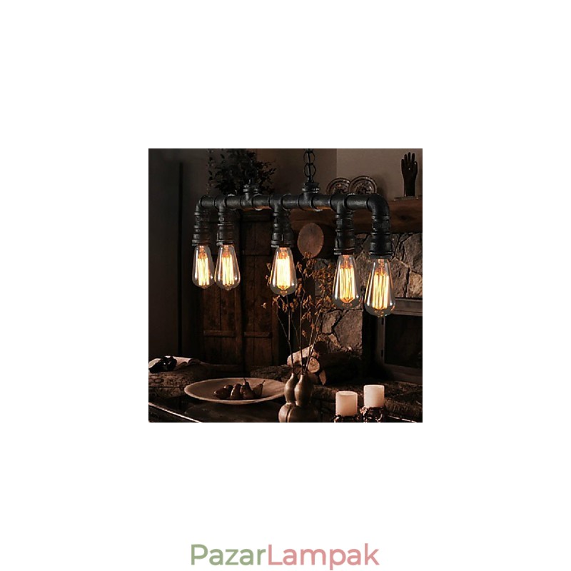 Hagyományos klasszikus vintage lámpás Country Retro mini stílusú festmény fém függesztőlámpás étkező