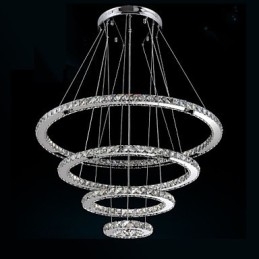 Modern függőlámpa átlátszó kristály mennyezeti csillár világító lámpa D100CM+D80CM+D60CM+D40CM
