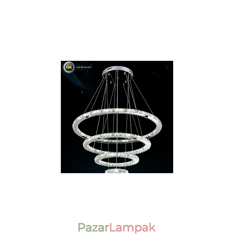 Modern függőlámpa átlátszó kristály mennyezeti csillár világító lámpa D100CM+D80CM+D60CM+D40CM