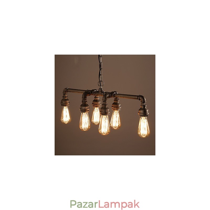 Edison Retro Loft stílusú Vintage ipari függeszték könnyűfém vízcső lámpatest Lampara Colgantes
