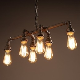 Edison Retro Loft stílusú Vintage ipari függeszték könnyűfém vízcső lámpatest Lampara Colgantes