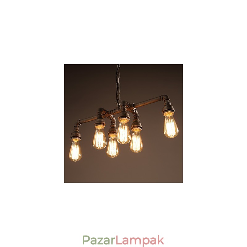 Edison Retro Loft stílusú Vintage ipari függeszték könnyűfém vízcső lámpatest Lampara Colgantes