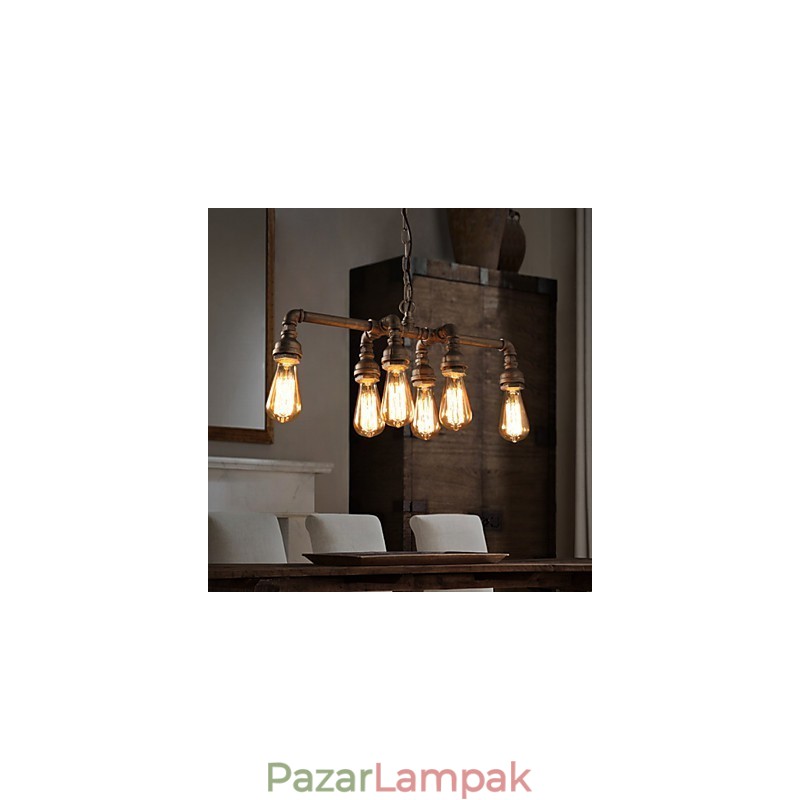 Edison Retro Loft stílusú Vintage ipari függeszték könnyűfém vízcső lámpatest Lampara Colgantes