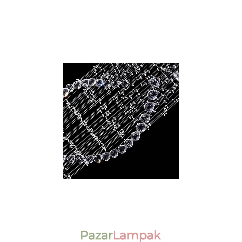 Mennyezeti kristály függesztett világító lámpák 13 lámpák modern ezüst baldachinos átlátszó K9 kristály lámpatestek