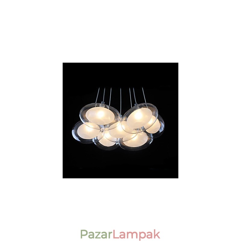 Modern, modern króm fém függőlámpa