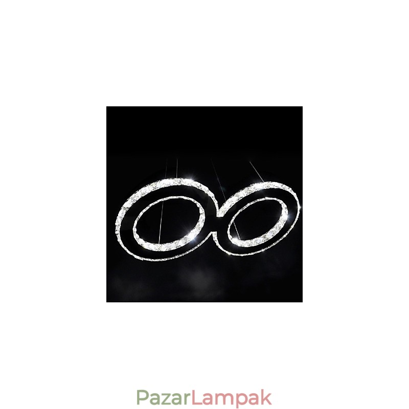 Modern kristály króm fém függőlámpa