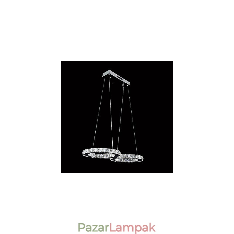 Modern kristály króm fém függőlámpa