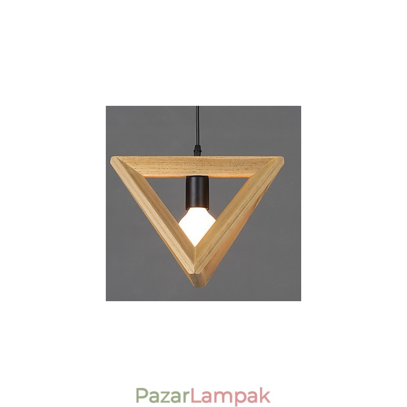 Európai stílusú kreatív vidék az ősi módok helyreállításával Háromszög alakú fadoboz csepplámpa