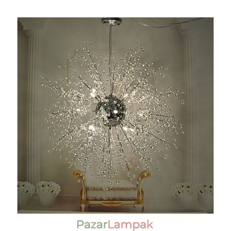 Globe Crystal króm fém csillár függőlámpa Globe Crystal króm fém csillár függőlámpa