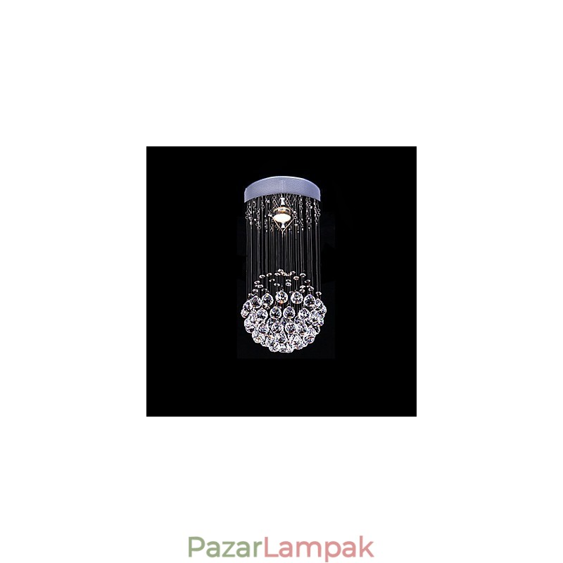Modern, modern kristályból galvanizált fém csillár süllyesztett tartó