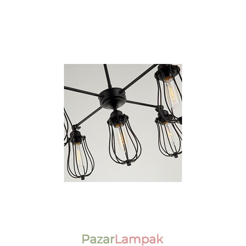 American Industrial Restoring Ancient Ways Wrought Iron Grapefruit 5 Head Droplight