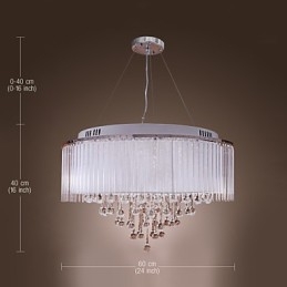 Modern, modern dobkristály, galvanizált függőlámpa